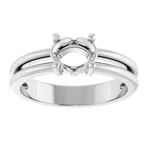 14K White Gold 7x5 mm Oval Ring Mounting – image 6