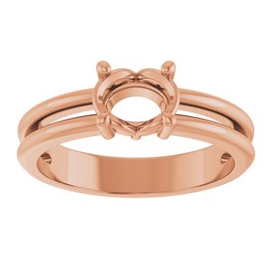 18K Rose Gold 7x5 mm Oval Ring Mounting – image 6