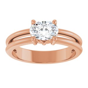18K Rose Gold 7x5 mm Oval Ring Mounting – image 5