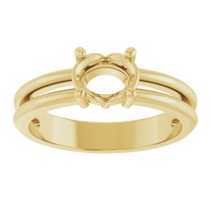 14K Yellow Gold 7x5 mm Oval Ring Mounting – image 6