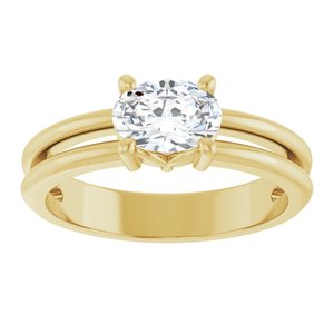 18K Yellow Gold 7x5 mm Oval Ring Mounting – image 5