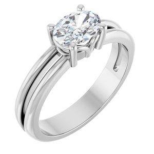 10K White Gold 7x5 mm Oval Ring Mounting