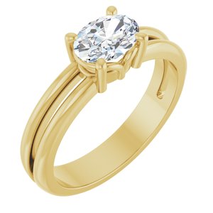 10K Yellow Gold 7x5 mm Oval Ring Mounting