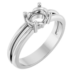 Platinum 7x5 mm Oval Ring Mounting – image 2