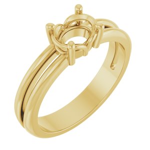 14K Yellow Gold 7x5 mm Oval Ring Mounting – image 2