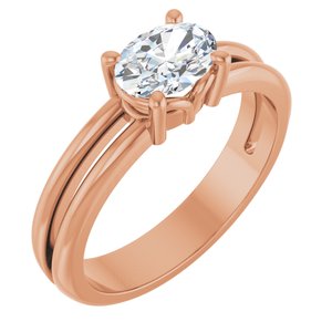 18K Rose Gold 7x5 mm Oval Ring Mounting