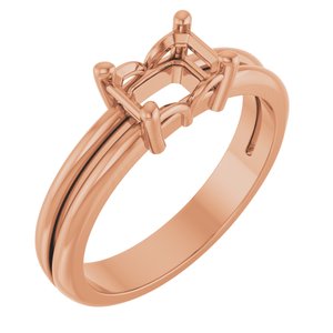 10K Rose Gold 6.5x4.5 mm Emerald Ring Mounting – image 2