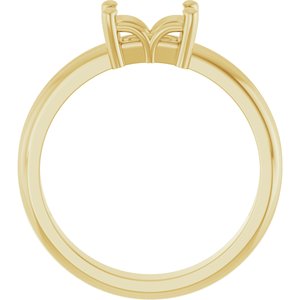10K Yellow Gold 6.5x4.5 mm Emerald Ring Mounting – image 4