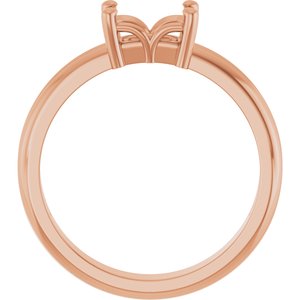 10K Rose Gold 6.5x4.5 mm Emerald Ring Mounting – image 4