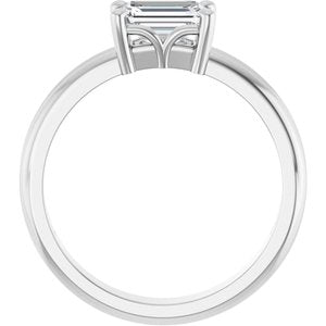 14K X1 White Gold 6.5x4.5 mm Emerald Ring Mounting – image 3