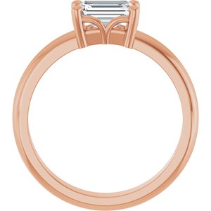 10K Rose Gold 6.5x4.5 mm Emerald Ring Mounting – image 3