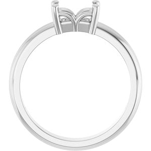 14K White Gold 6.5x4.5 mm Emerald Ring Mounting – image 4