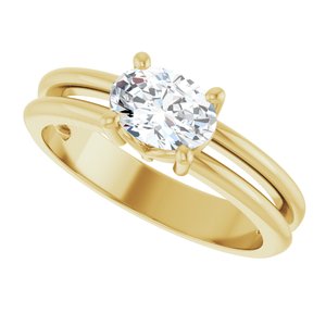 10K Yellow Gold 7x5 mm Oval Ring Mounting – image 8