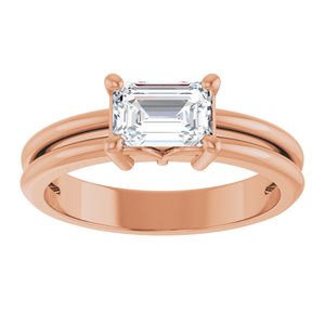 18K Rose Gold 6.5x4.5 mm Emerald Ring Mounting – image 5