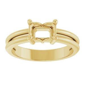 10K Yellow Gold 6.5x4.5 mm Emerald Ring Mounting – image 6