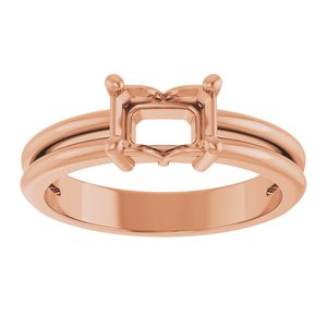 14K Rose Gold 6.5x4.5 mm Emerald Ring Mounting – image 6