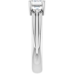 18K White Gold 6.5x4.5 mm Emerald Ring Mounting – image 7