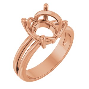 18K Rose Gold 10 mm Round Ring Mounting – image 2