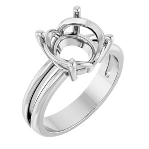 18K White Gold 10 mm Round Ring Mounting – image 2