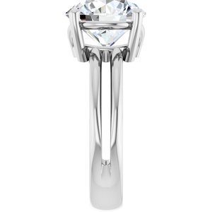 14K White Gold 10 mm Round Ring Mounting – image 7