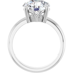 10K White Gold 10 mm Round Ring Mounting – image 3