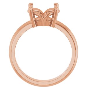 14K Rose Gold 10 mm Round Ring Mounting – image 4