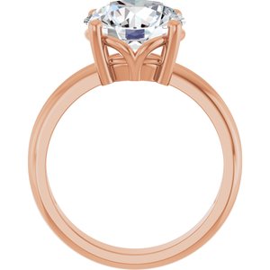 14K Rose Gold 10 mm Round Ring Mounting – image 3