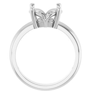 10K White Gold 10 mm Round Ring Mounting – image 4