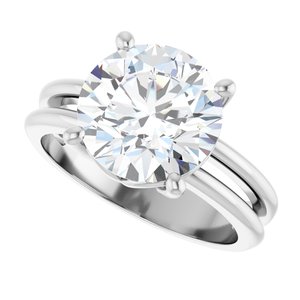 10K White Gold 10 mm Round Ring Mounting – image 8