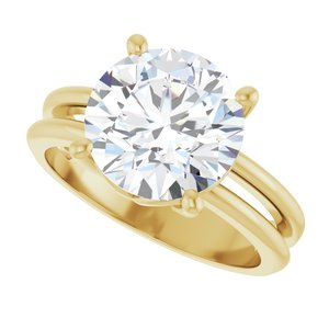 18K Yellow Gold 10 mm Round Ring Mounting – image 8