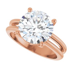 14K Rose Gold 10 mm Round Ring Mounting – image 8