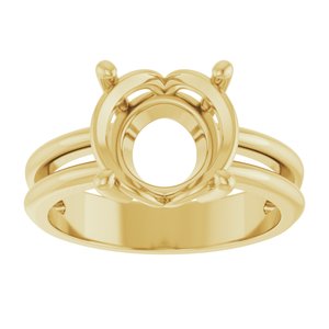 14K Yellow Gold 10 mm Round Ring Mounting – image 6