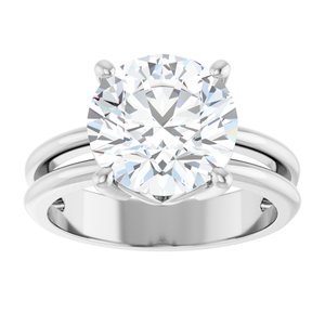 10K White Gold 10 mm Round Ring Mounting – image 5