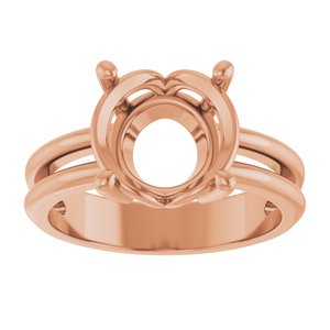 18K Rose Gold 10 mm Round Ring Mounting – image 6