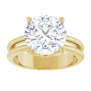 14K Yellow Gold 10 mm Round Ring Mounting – image 5