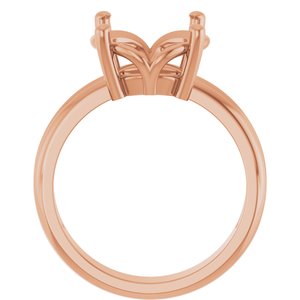 10K Rose Gold 11 mm Round Ring Mounting – image 4