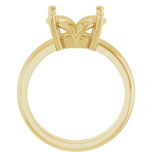 10K Yellow Gold 11 mm Round Ring Mounting – image 4