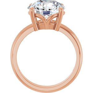 14K Rose Gold 11 mm Round Ring Mounting – image 3