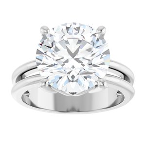 18K White Gold 11 mm Round Ring Mounting – image 5