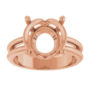 14K Rose Gold 11 mm Round Ring Mounting – image 6