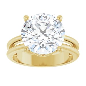 10K Yellow Gold 11 mm Round Ring Mounting – image 5