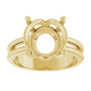 10K Yellow Gold 11 mm Round Ring Mounting – image 6