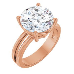 14K Rose Gold 11 mm Round Ring Mounting