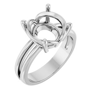 18K White Gold 11 mm Round Ring Mounting – image 2