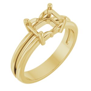 10K Yellow Gold 7.5x5.5 mm Emerald Ring Mounting – image 2
