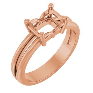 10K Rose Gold 7.5x5.5 mm Emerald Ring Mounting – image 2