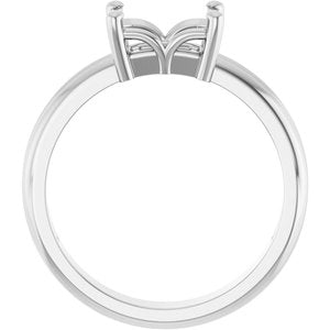 Sterling Silver 7.5x5.5 mm Emerald Ring Mounting – image 4