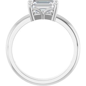 Platinum 7.5x5.5 mm Emerald Ring Mounting – image 3