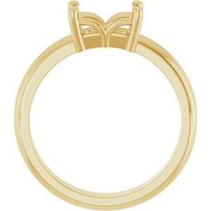 10K Yellow Gold 7.5x5.5 mm Emerald Ring Mounting – image 4