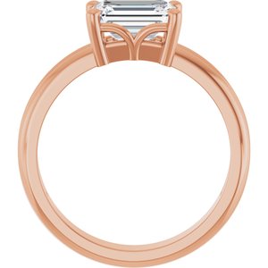 18K Rose Gold 7.5x5.5 mm Emerald Ring Mounting – image 3